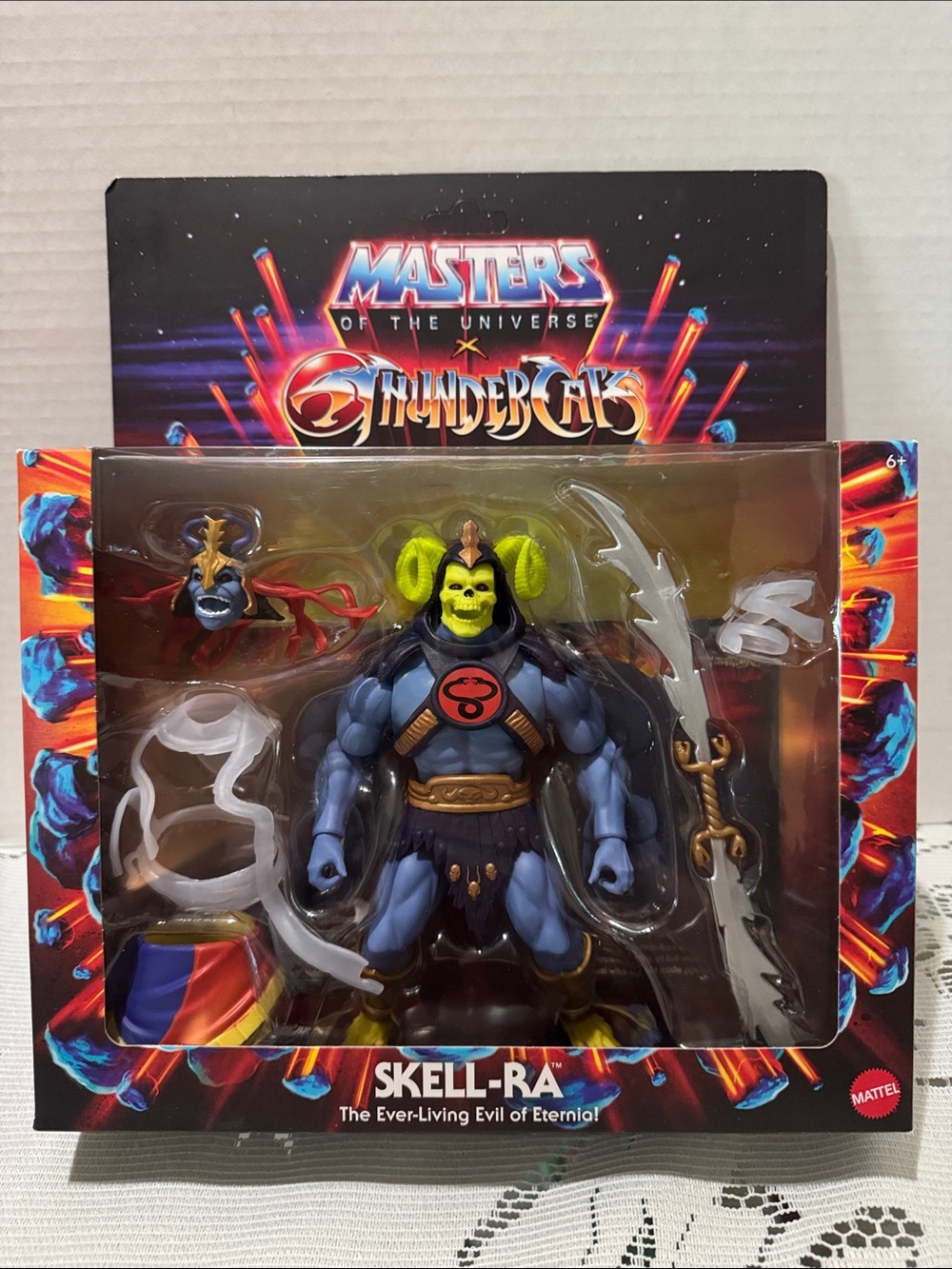 Masters of the Universe x ThunderCats Skell-Ra into Mumm-Ra Figure Toy & Cards